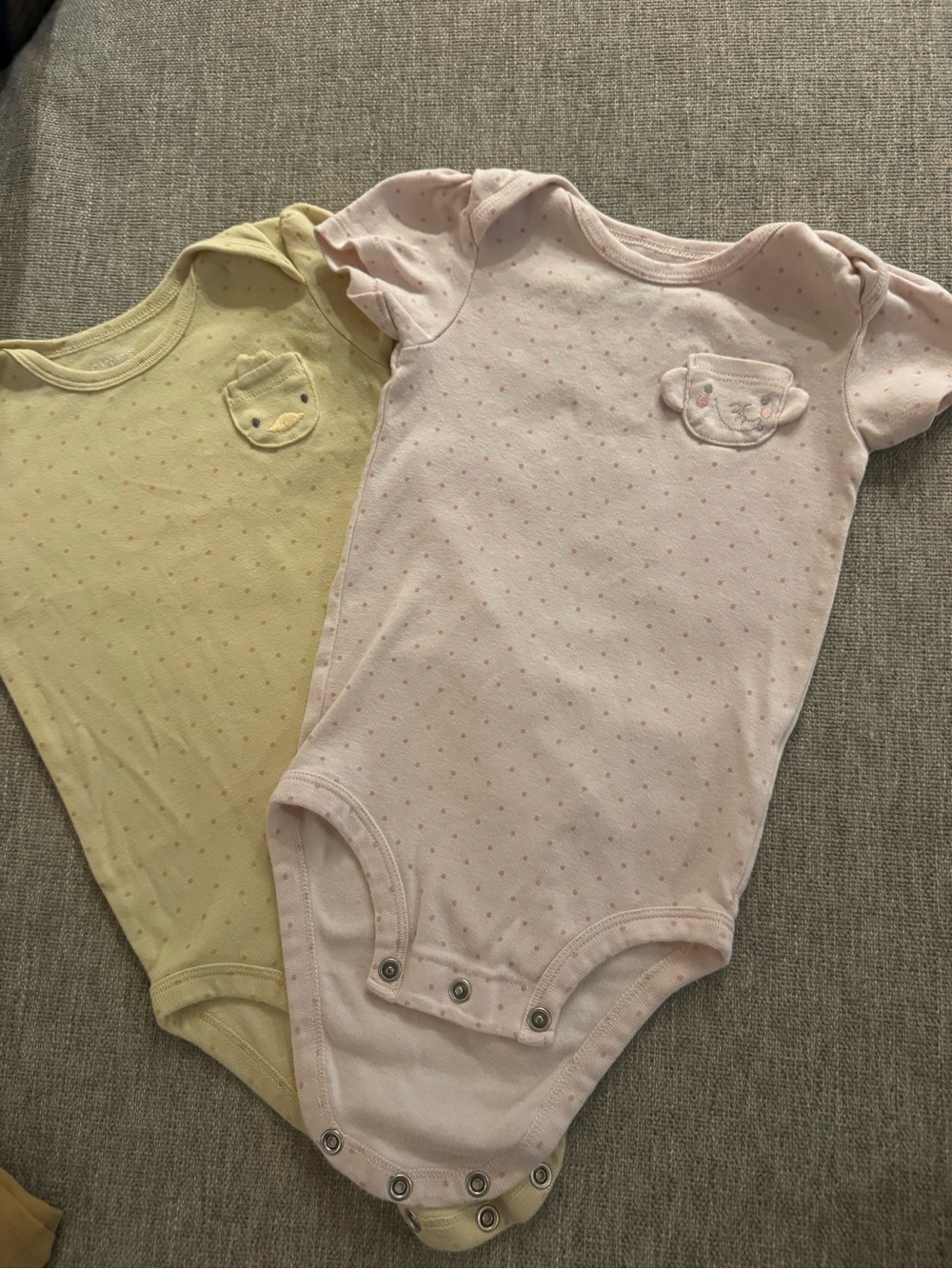 Soft Pink Short-Sleeve Baby One-Piece Bodysuit